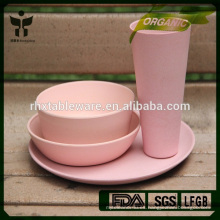 Platos y placas de vajilla de fibra de bambú biodegradables baratas coloridas de lujo